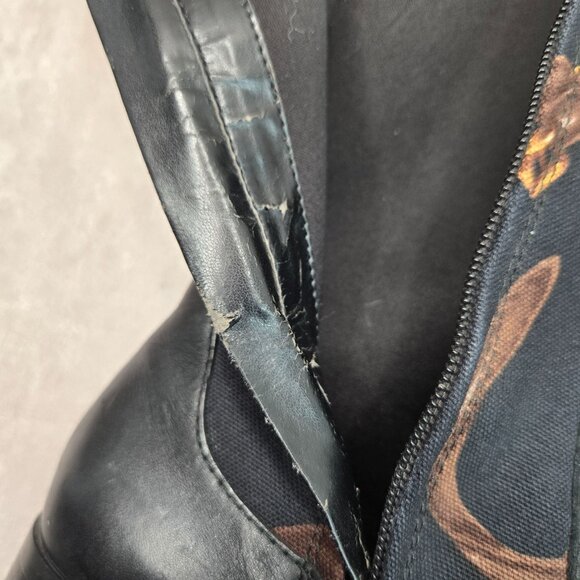 Ralph Lauren Equestrian Boots 5.5 Black Knee High Tall Western Riding Low Heel - Picture 12 of 14